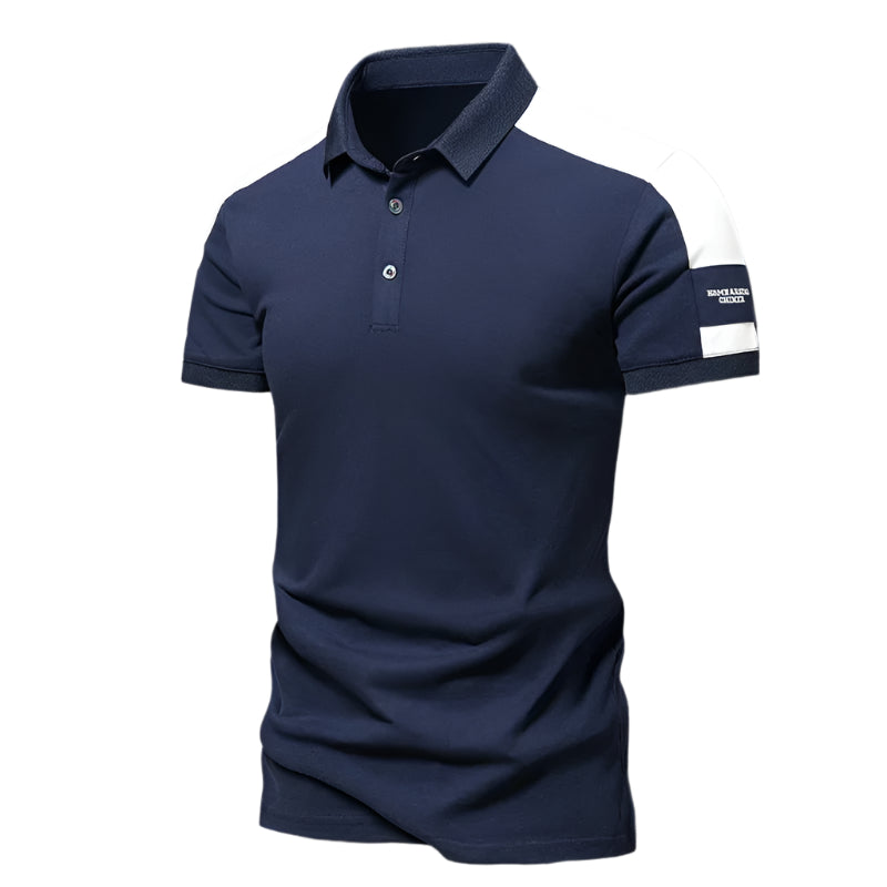 Herrkortärmad polo i casual stil