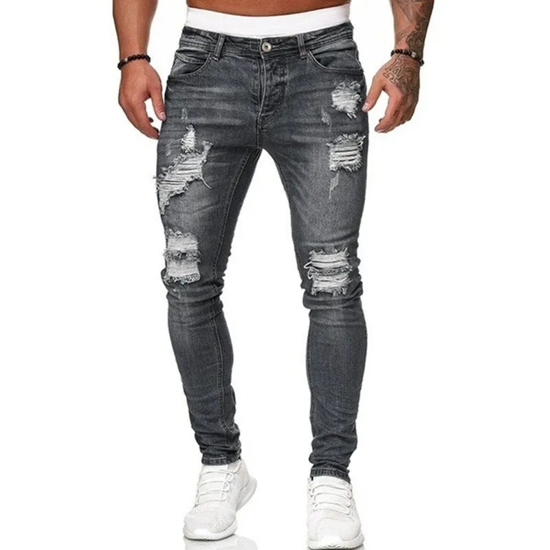 Rippade skinny jeans för män