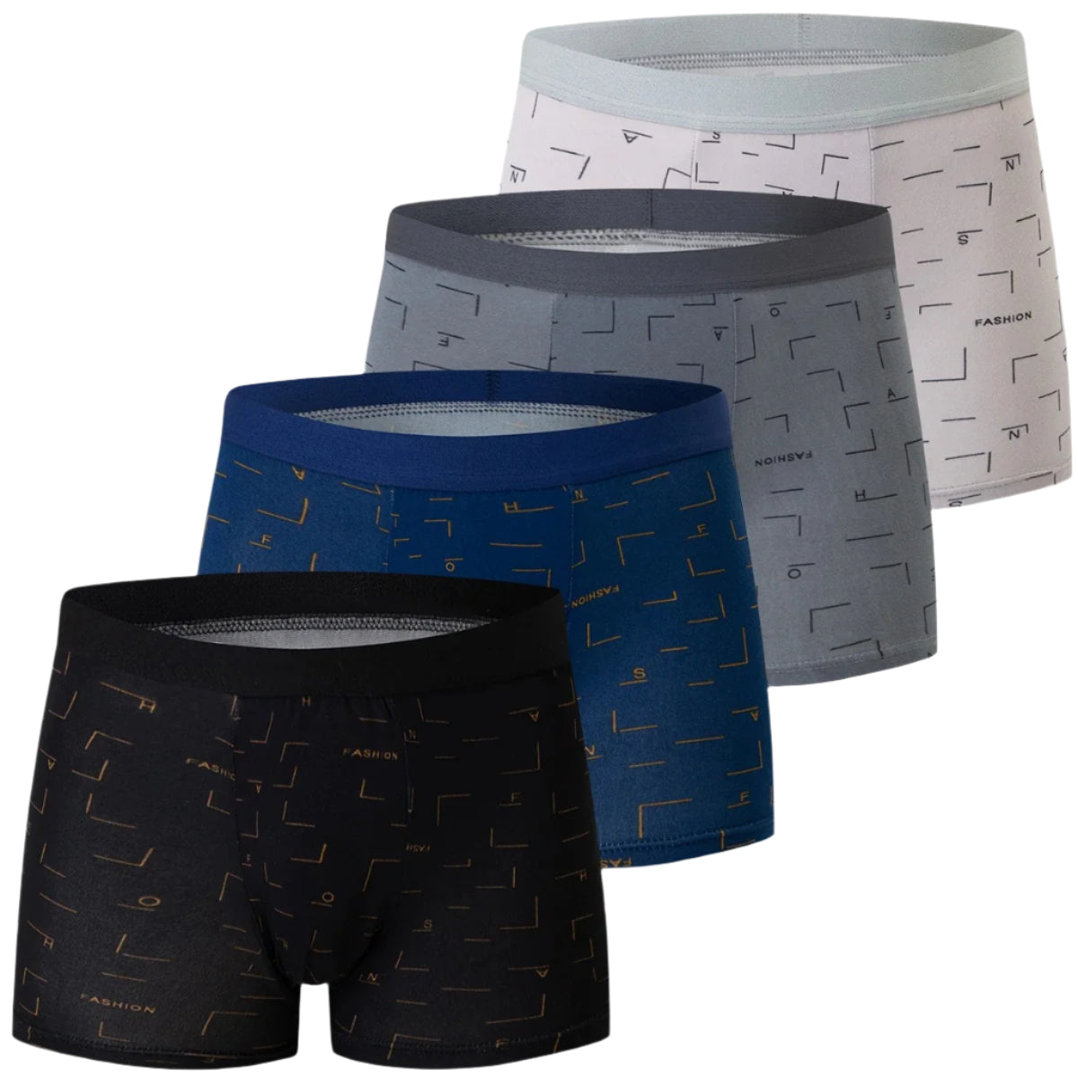 4-pack boxershorts med tryck för män