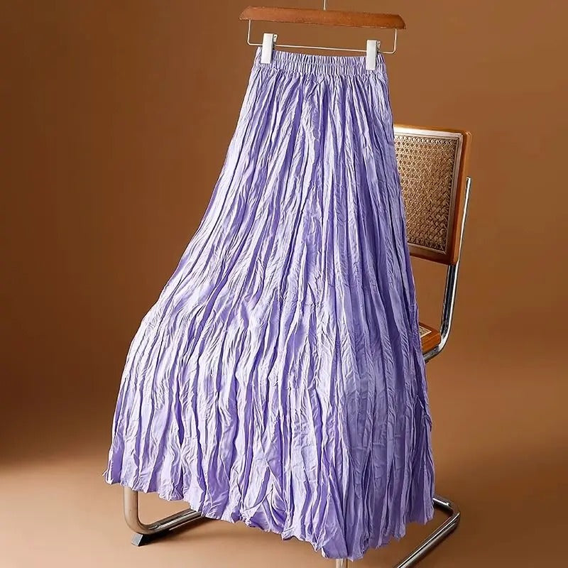 Satinveckad Maxikjol för kvinnor