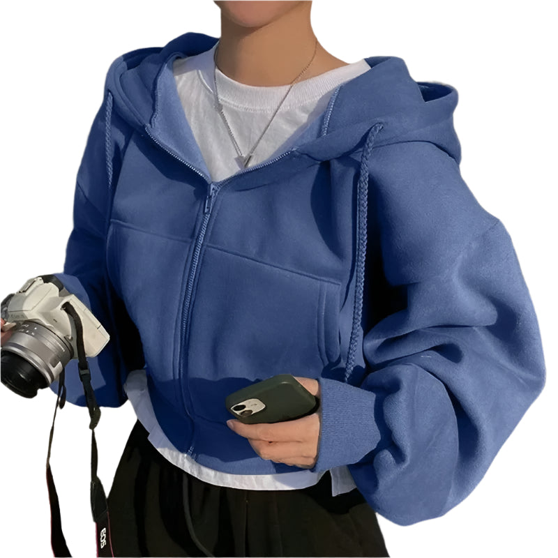 Överdimensionerad Crop Top Hoodie för kvinnor