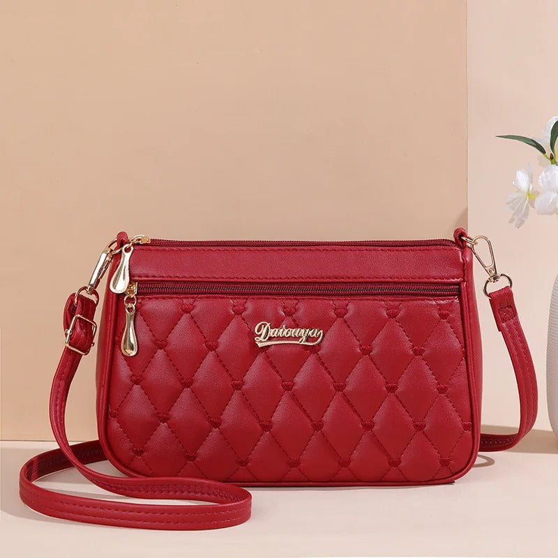 Broderad crossbody-väska i PU-läder för kvinnor