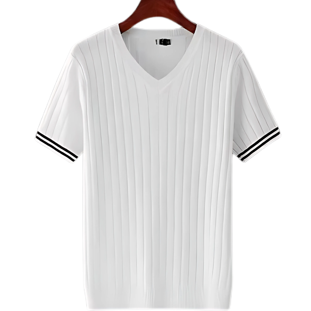 Herrslimmad T-shirt med V-ringning