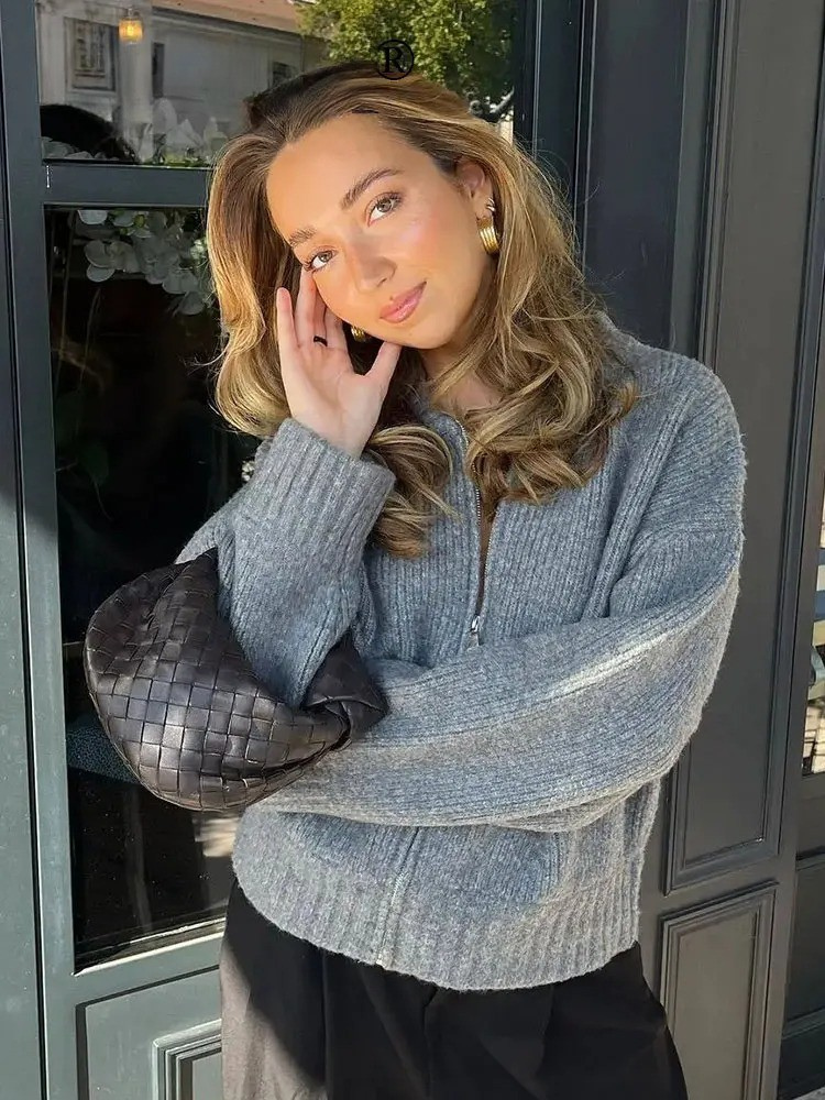 Vintage rundhalsad tröja för kvinnor