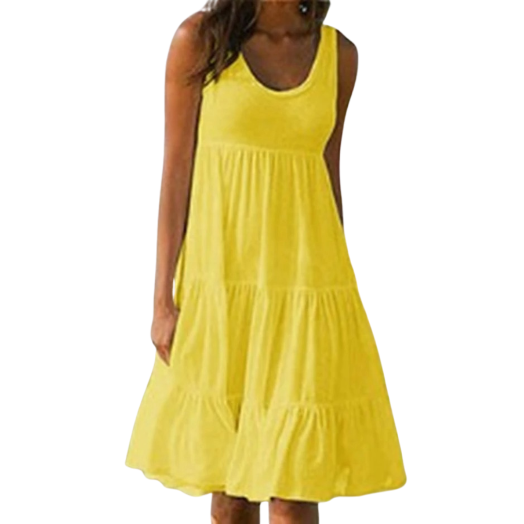 Boho-miniklänning med volanger för damer