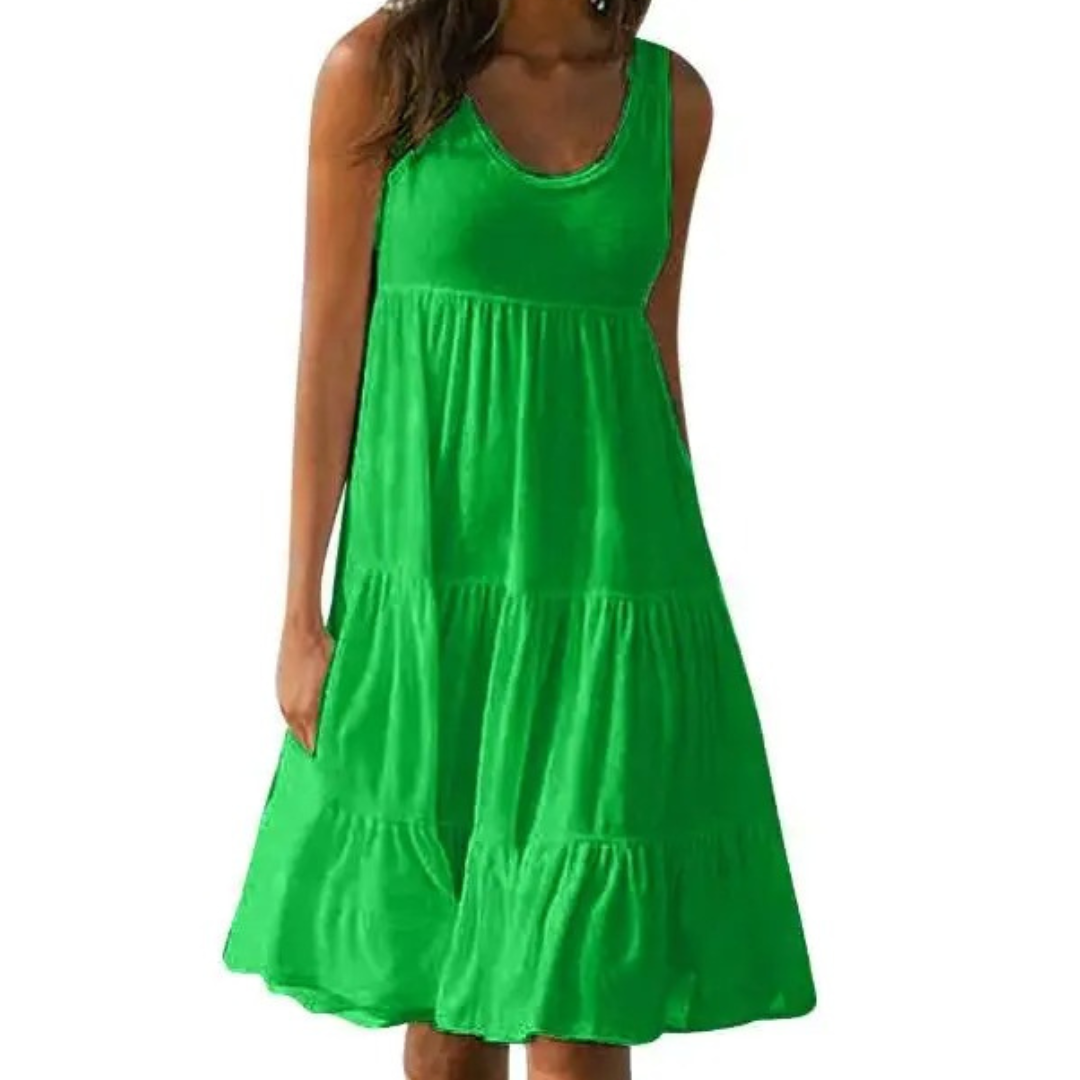 Boho-miniklänning med volanger för damer