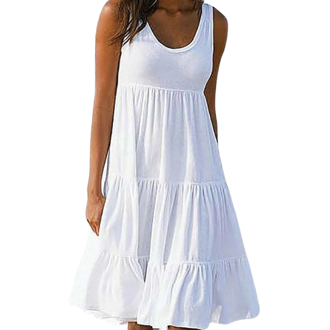 Boho-miniklänning med volanger för damer