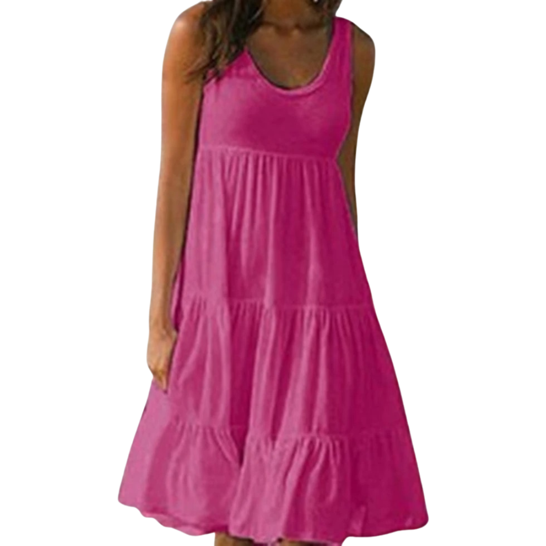 Boho-miniklänning med volanger för damer