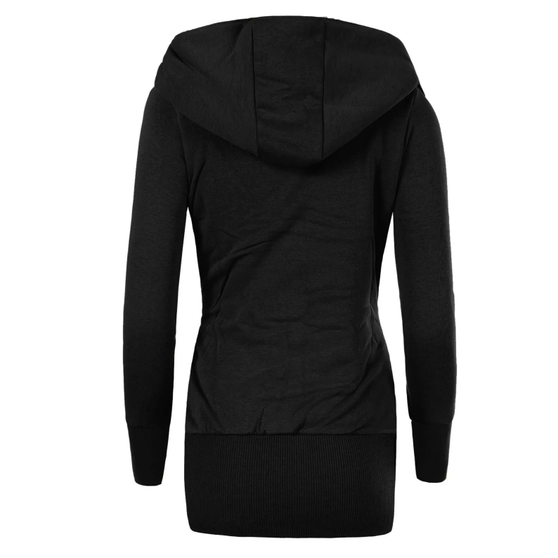 Fleece Cardigan med huva för kvinnor