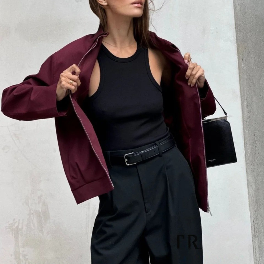 Damjacka med lös dragkedja i vintage-modell