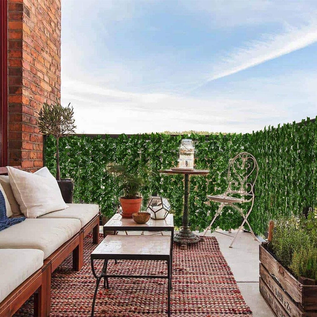 Konstgjord Växt Löv Staket