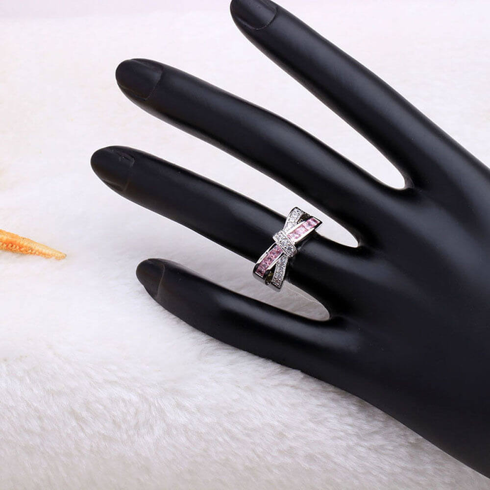 Criss Cross kristall ring