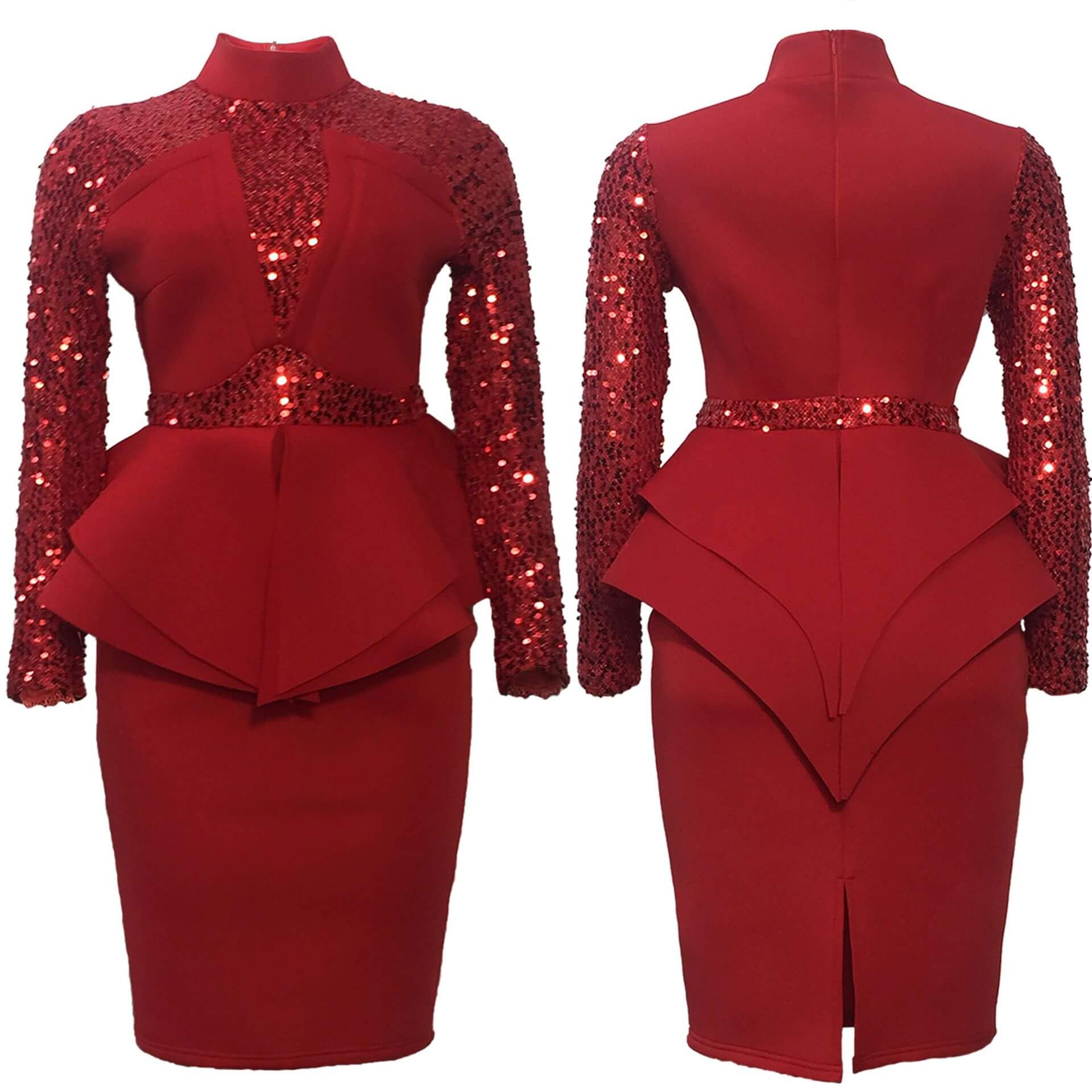 Midi bodycon klänning med paljetter