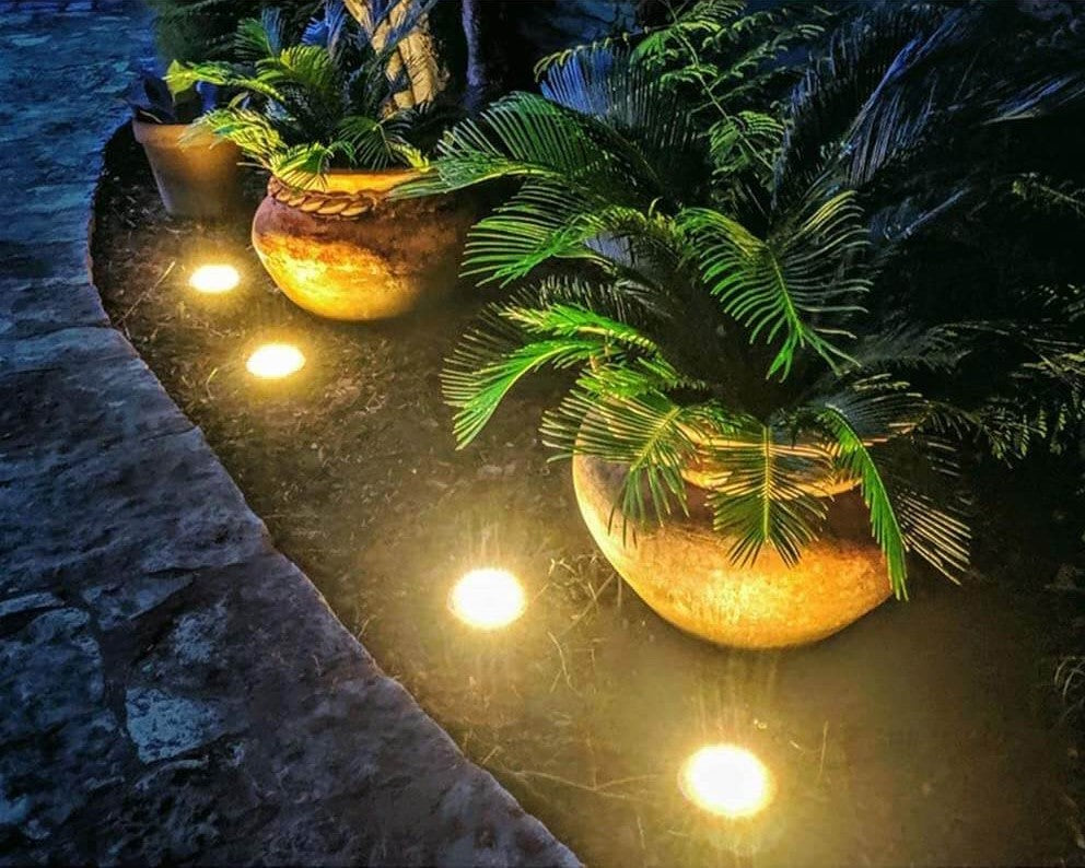 8 lysdioder utomhus Solar Disk Light