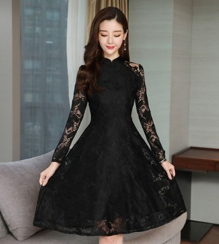 Kvinnor Spets Mini klänning