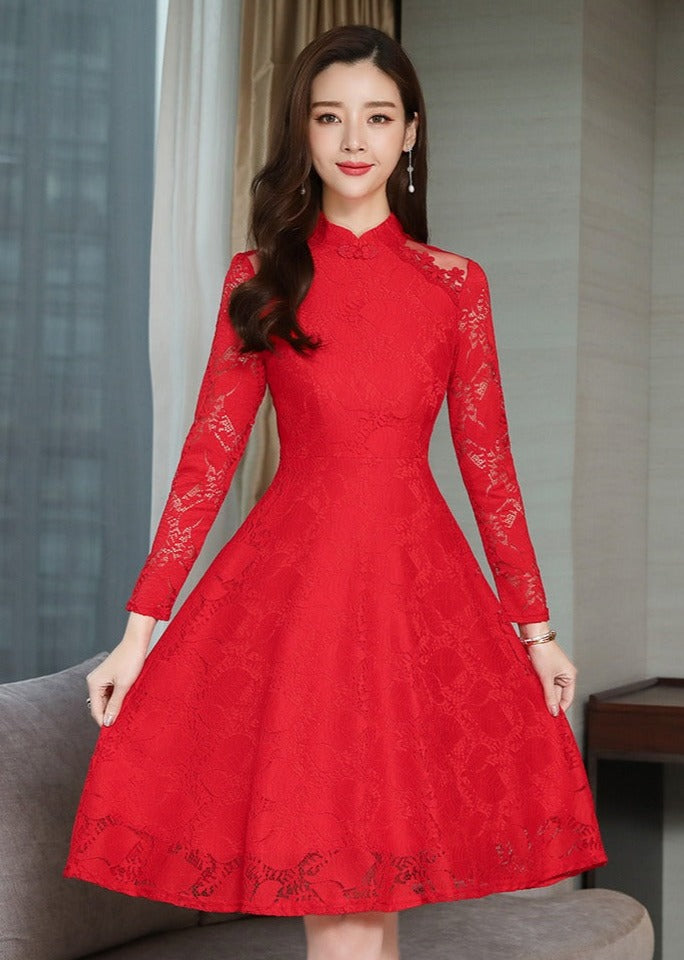 Kvinnor Spets Mini klänning