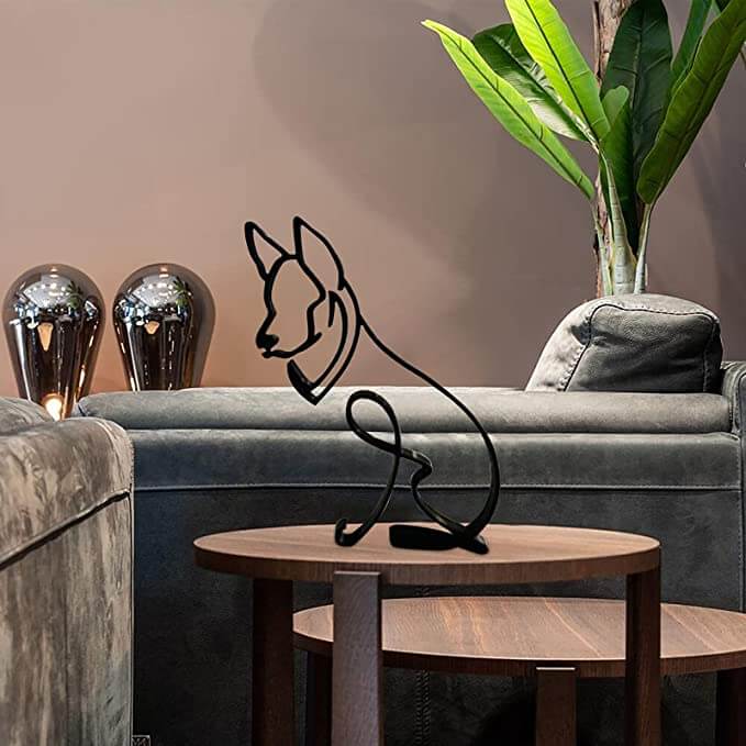 Minimalistisk hund konstskulptur