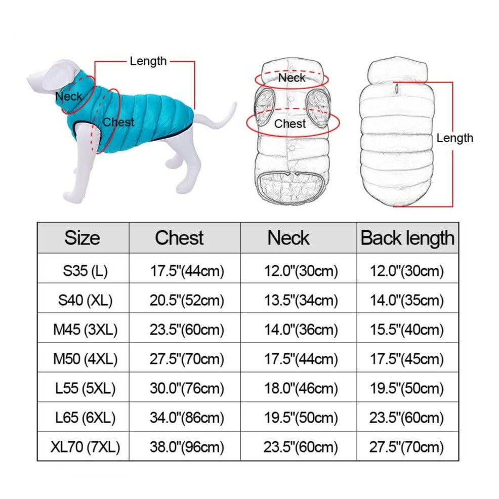 Vändbar Hund Puffer Coat