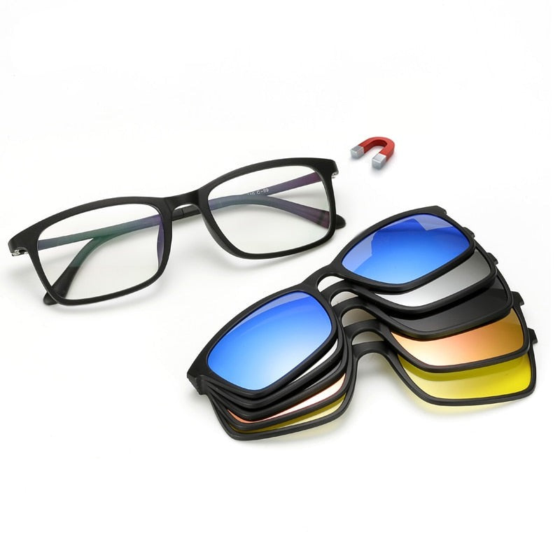 Magnetiska polariserade glasögon med clips