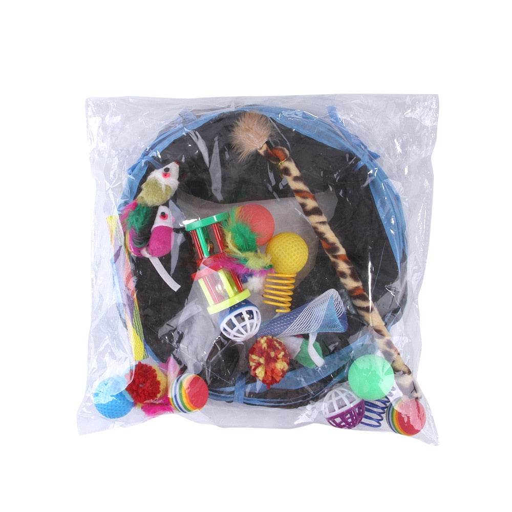 Fällbar Kattleksakstunnel