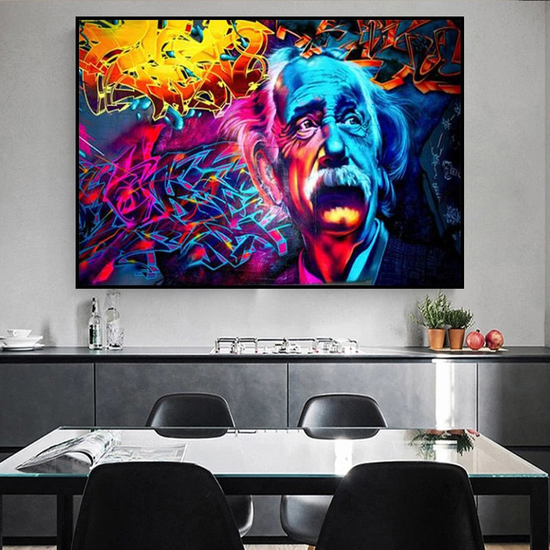 Einstein Graffiti Canvass väggkonst