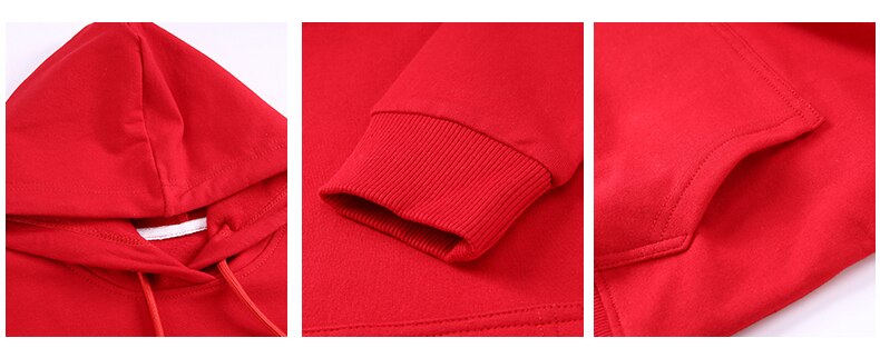 Röd huvtröja med dödskalle