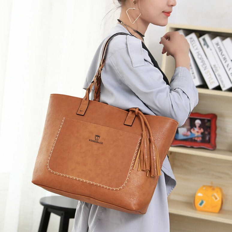 Skulderväska i läder för kvinnor