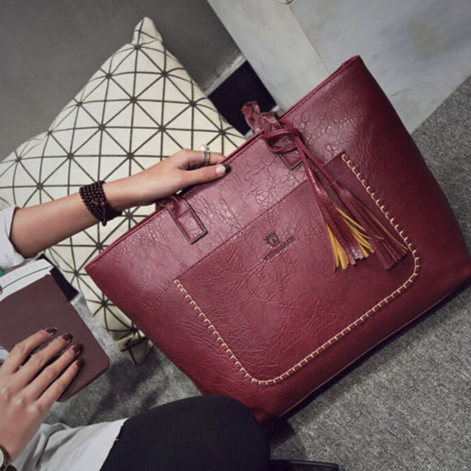 Skulderväska i läder för kvinnor