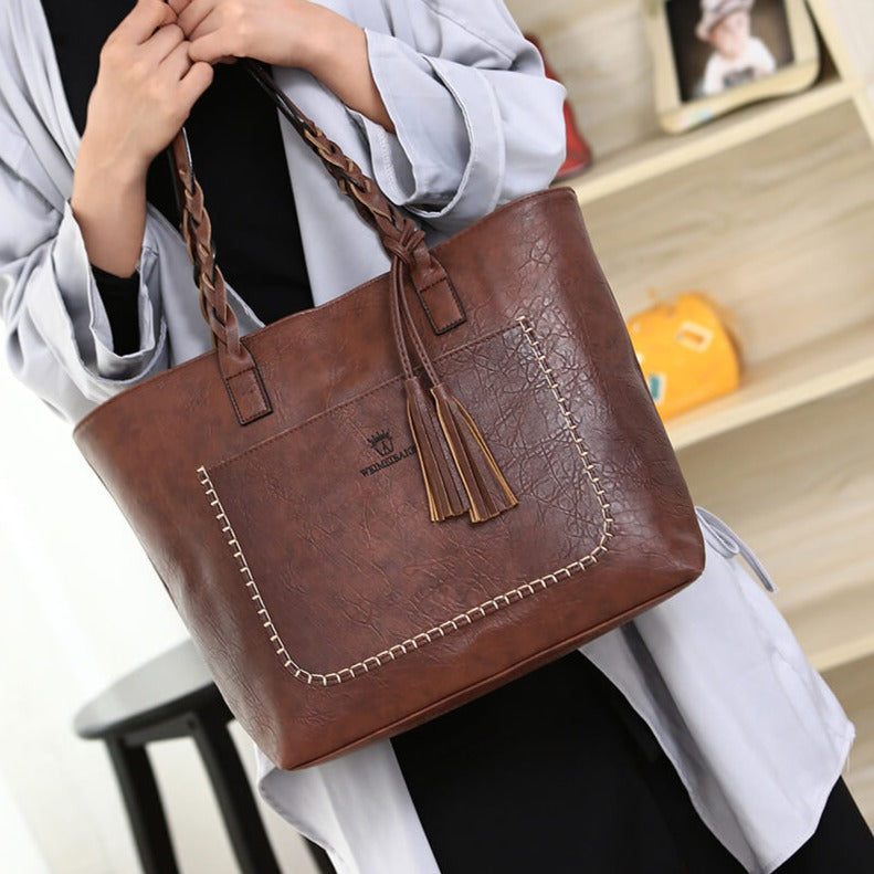 Skulderväska i läder för kvinnor