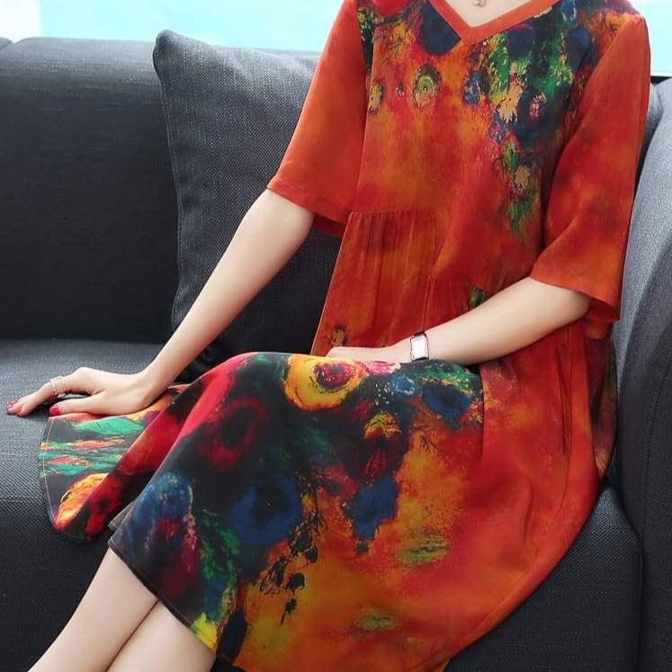 Klänning i äkta mjukt silke