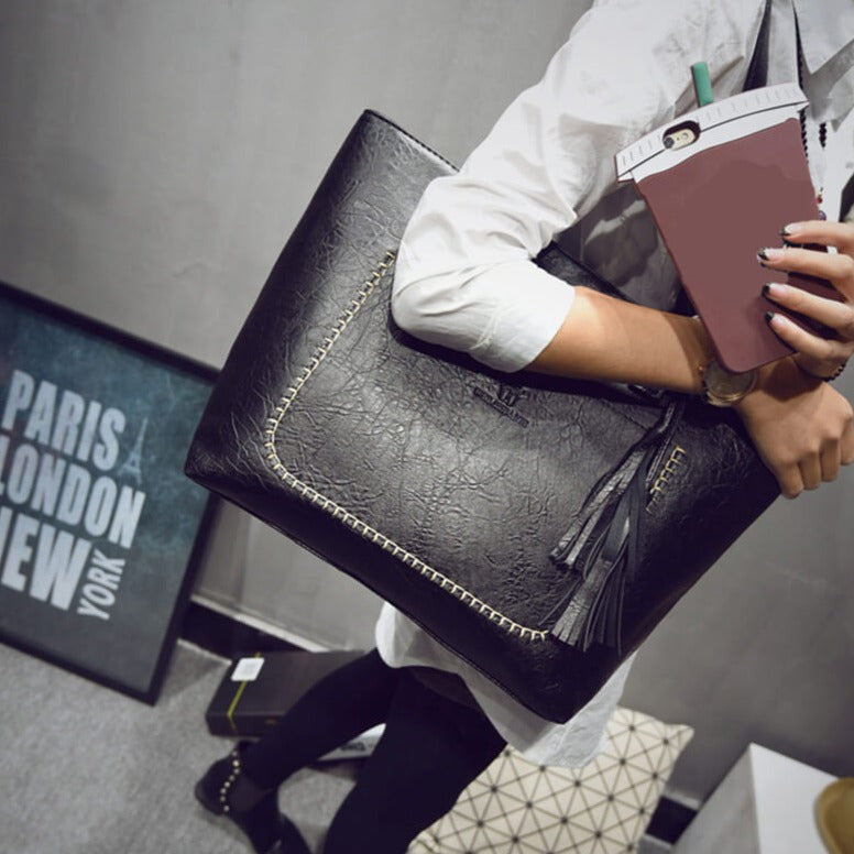 Skulderväska i läder för kvinnor