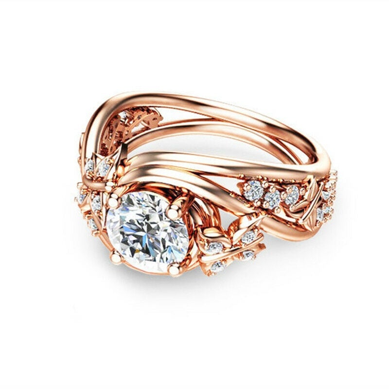 Hollow Rhinestones fjäril blomma ring