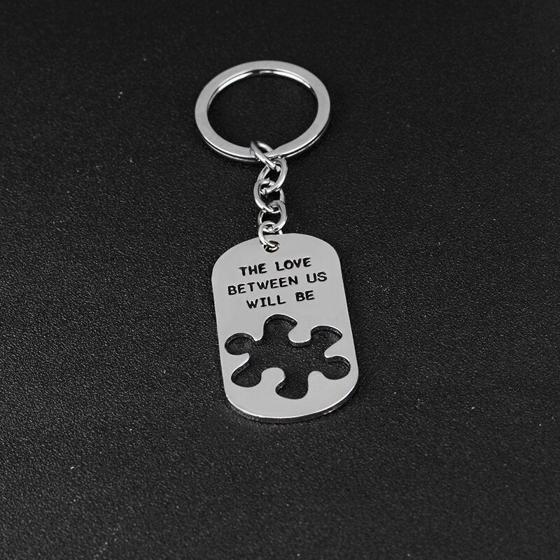 Kärleken mellan oss kommer att vara för evigt och alltid pussel halsband