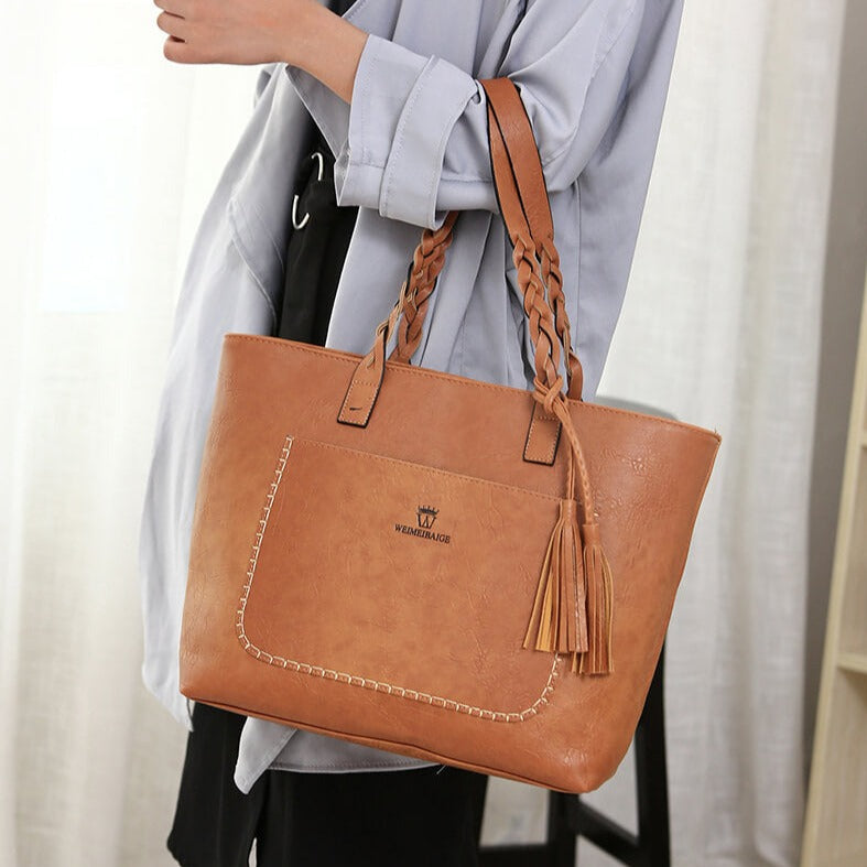 Skulderväska i läder för kvinnor