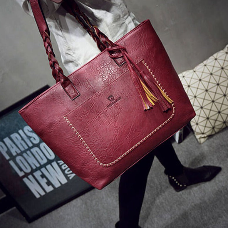 Skulderväska i läder för kvinnor