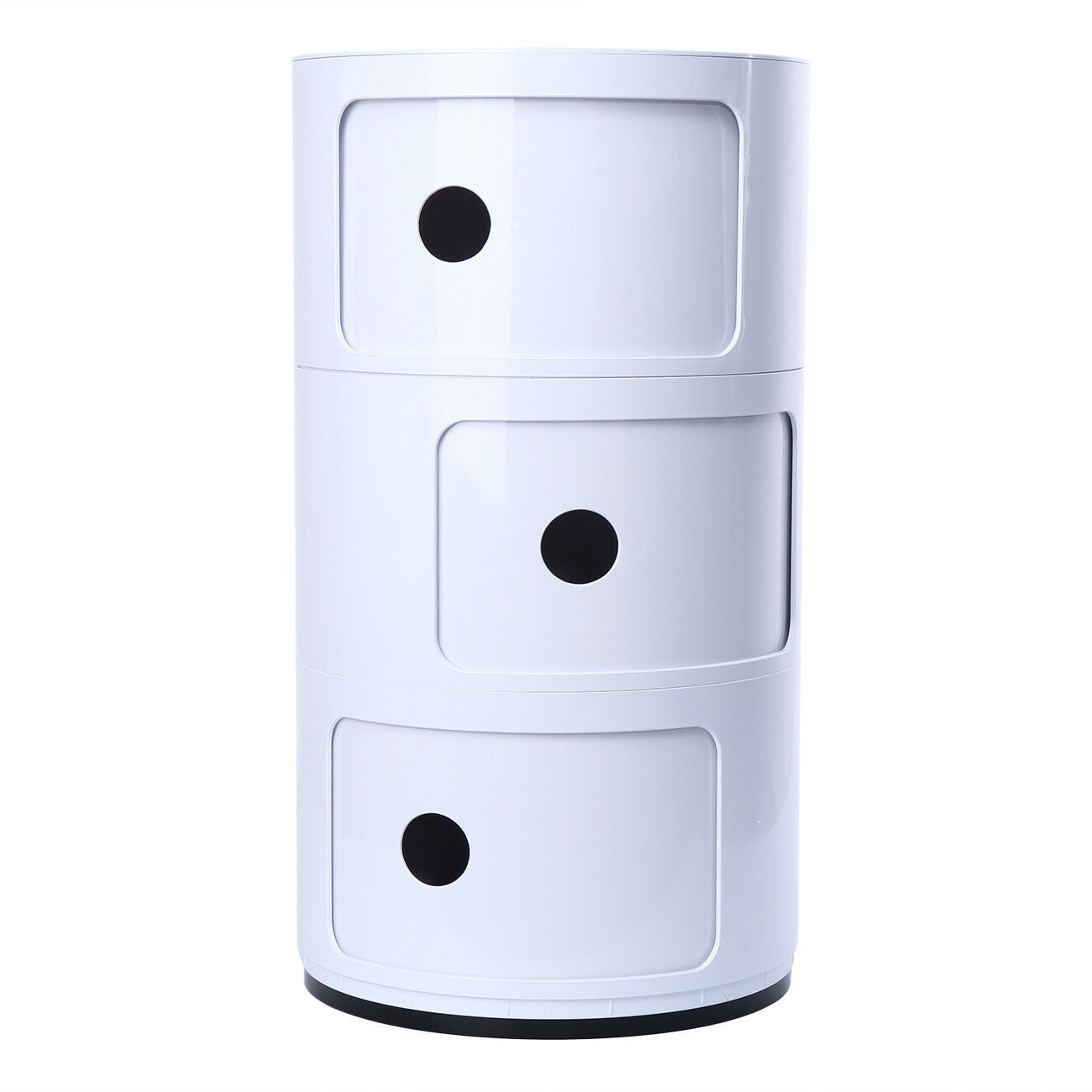 Cylindriskt modernt skåp med 3 nivåer