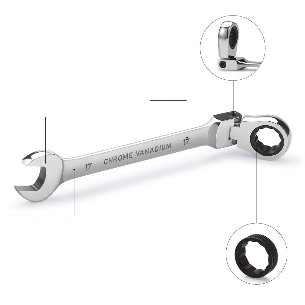 Rattnyckel för slangar med flexibelt huvud