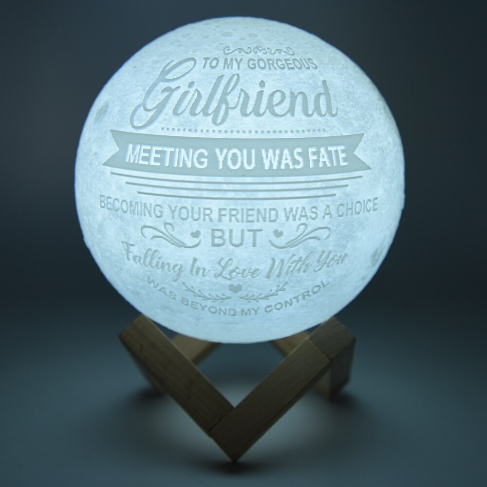 3D månlampa med text