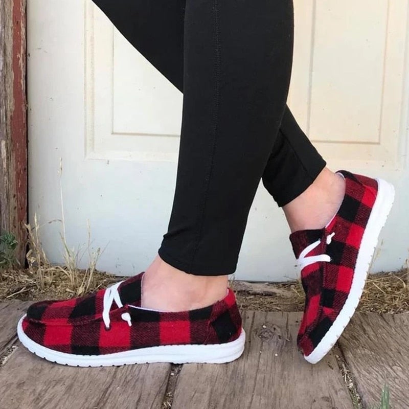 Kvinnors Canvas Lace-Up Loafers