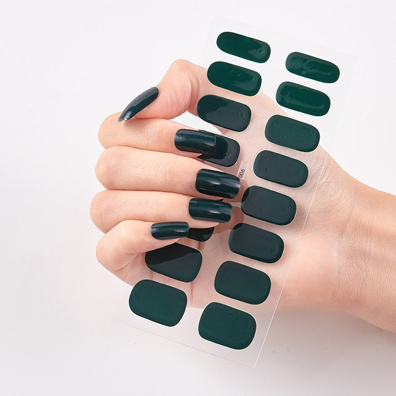 Solid Colors nagelklistermärken (16 tips/set)