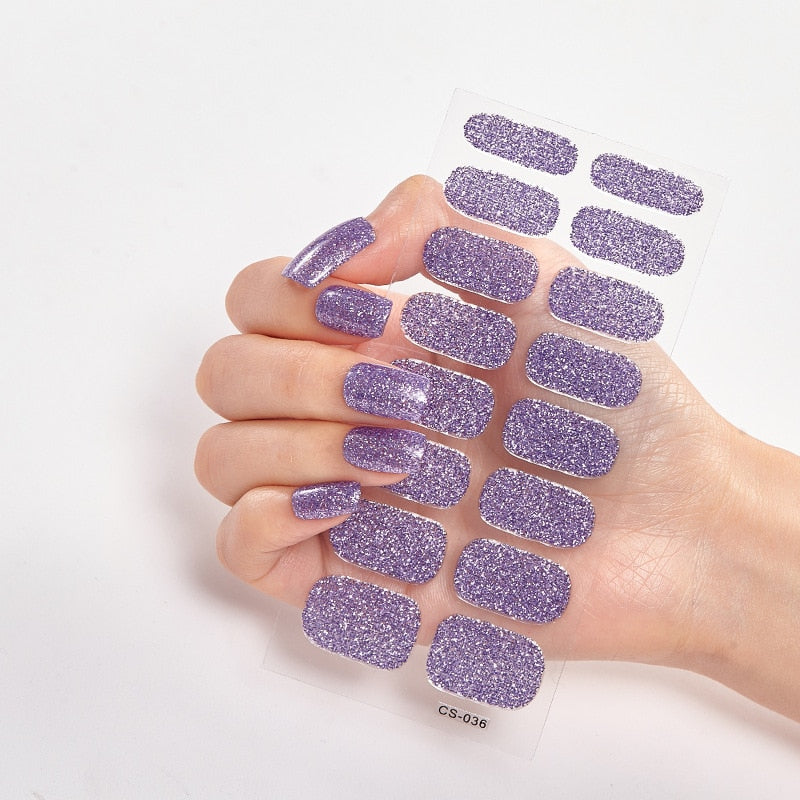 Solid Colors nagelklistermärken (16 tips/set)