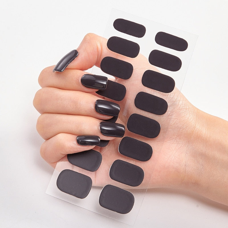 Solid Colors nagelklistermärken (16 tips/set)