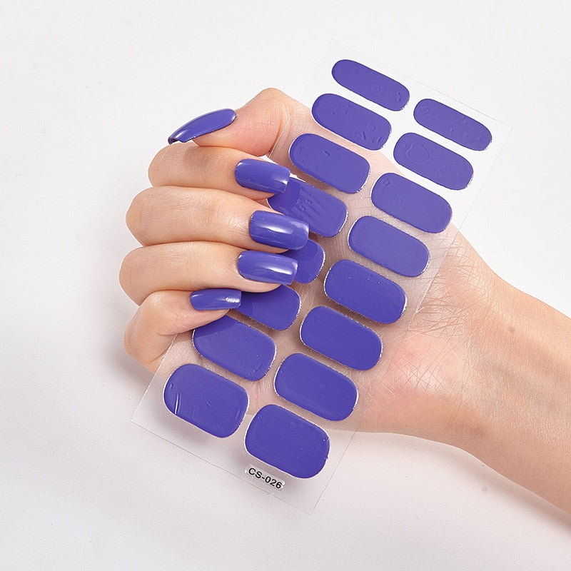 Solid Colors nagelklistermärken (16 tips/set)