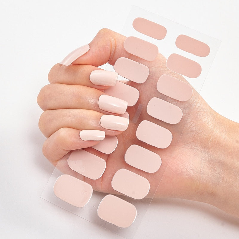 Solid Colors nagelklistermärken (16 tips/set)