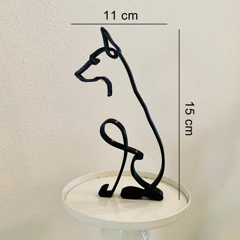Minimalistisk hund konstskulptur