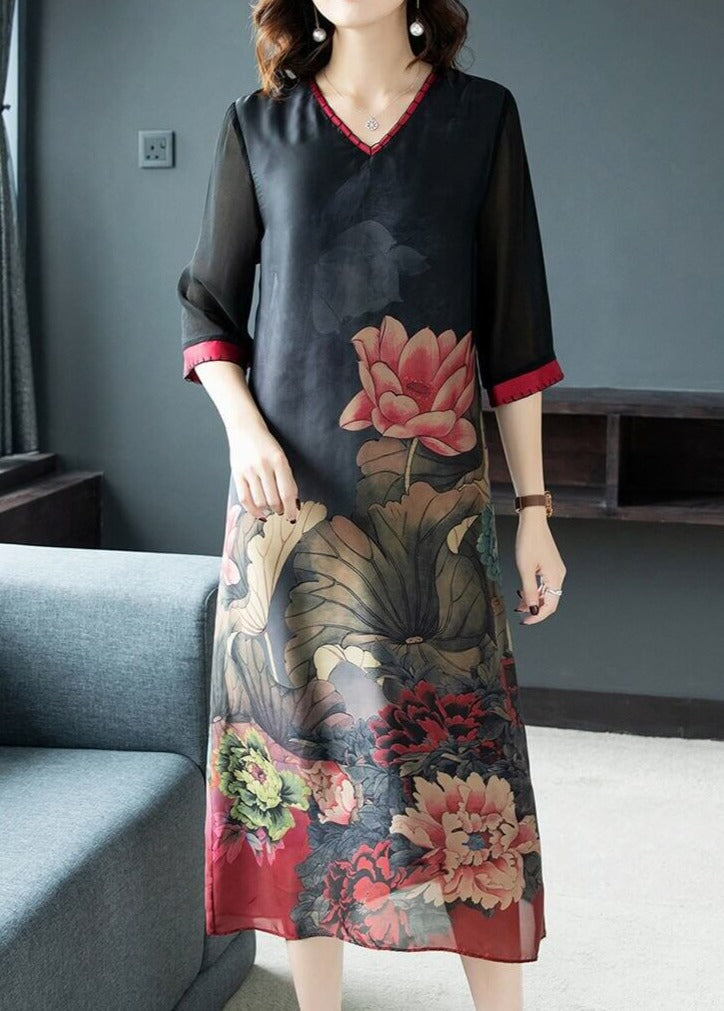 Klänning i äkta mjukt silke