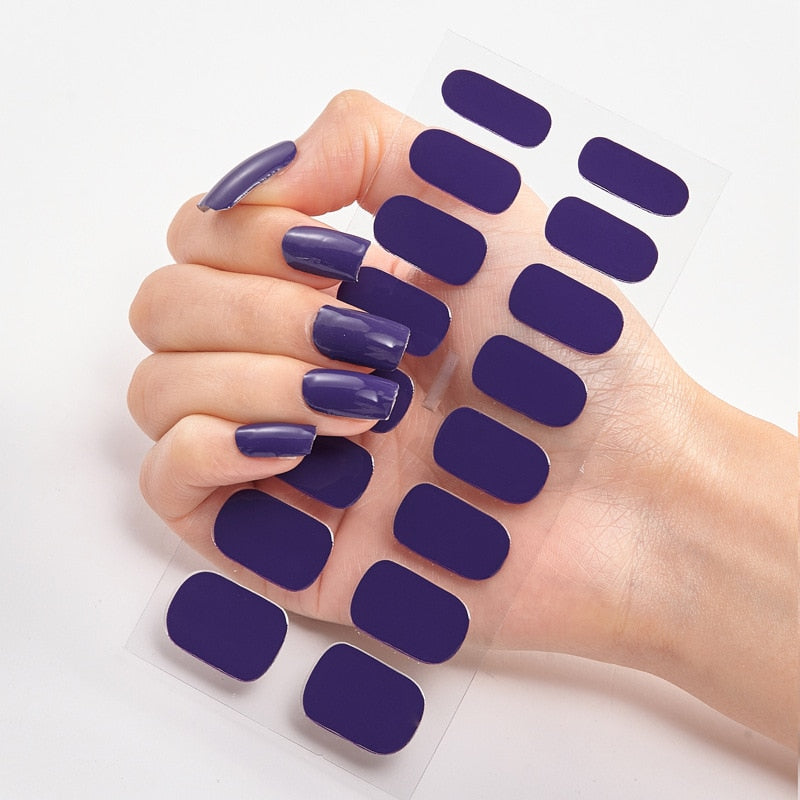 Solid Colors nagelklistermärken (16 tips/set)