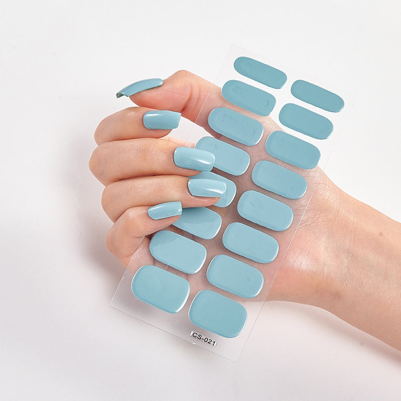 Solid Colors nagelklistermärken (16 tips/set)