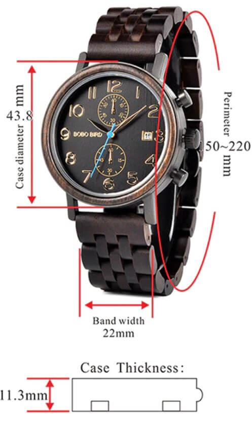 Lyxklocka i trä och stål för män