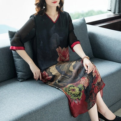 Klänning i äkta mjukt silke